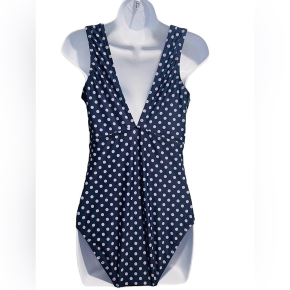 Kona Sol Swim Knot Front Dot High Coverage Swimsuit Medium - Picture 13 of 16
